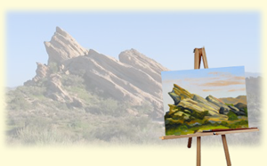 Photo and Painting of Vasquez Rocks by Terry Sonntag